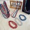 18 Pieces Patriotic Star Bead Necklaces Bulk, 33 Inches Red White Blue Metallic Necklaces for 4th of July, Independence Day, Memorial Day, Veteran Parade Party Favors and American-Themed Celebrations
